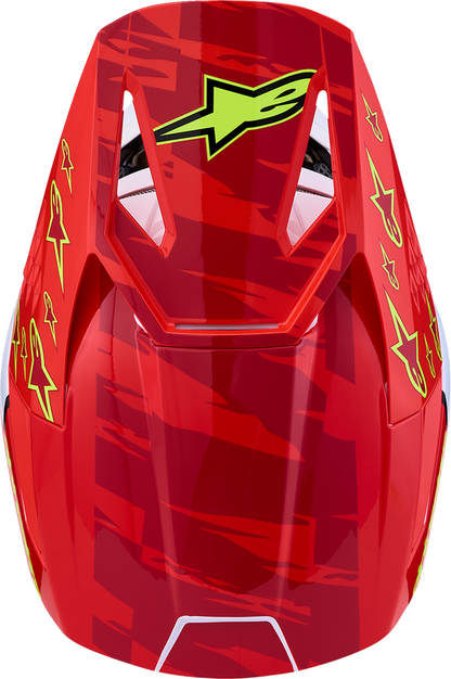 ALPINESTARS Youth SM3 Helmet - Falcon - Red Fluo/White/Blue/Yellow Fluo - Large 8301327-3206- YL
