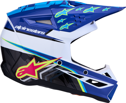 ALPINESTARS Youth SM3 Helmet - Falcon - Blue/White/Black/Pink Fluo - Medium 8301327-7347- YM
