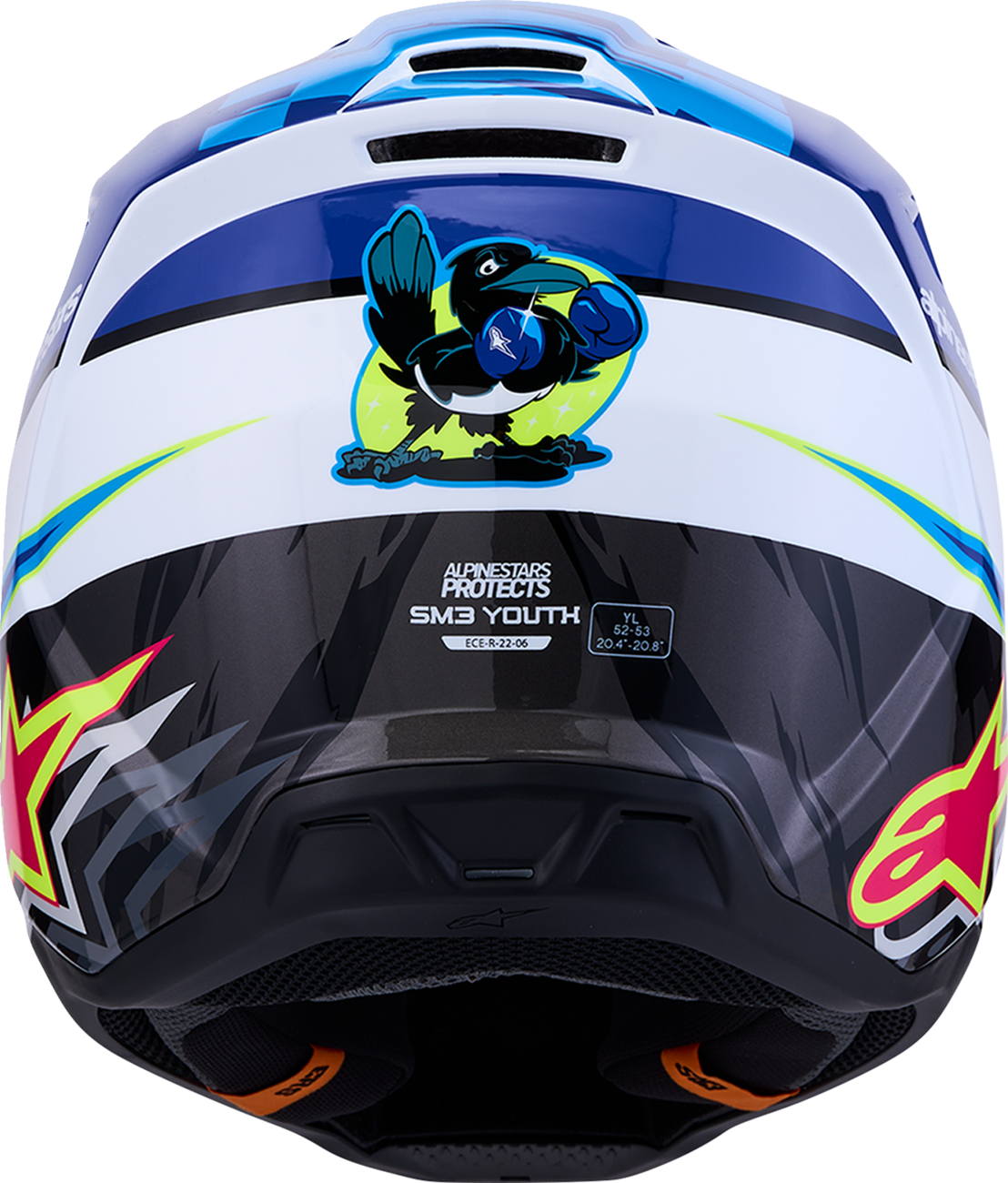 ALPINESTARS Youth SM3 Helmet - Falcon - Blue/White/Black/Pink Fluo - Medium 8301327-7347- YM