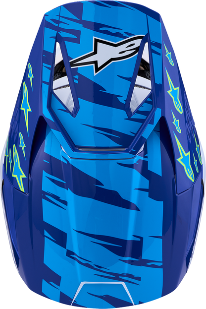 ALPINESTARS Youth SM3 Helmet - Falcon - Blue/White/Black/Pink Fluo - Small 8301327-7347- YS