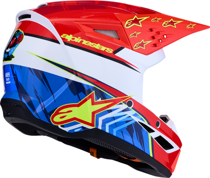 ALPINESTARS SM3 Helmet - Falcon - Red Fluo/White/Blue/Yellow Fluo - Medium 8300927-3206-M