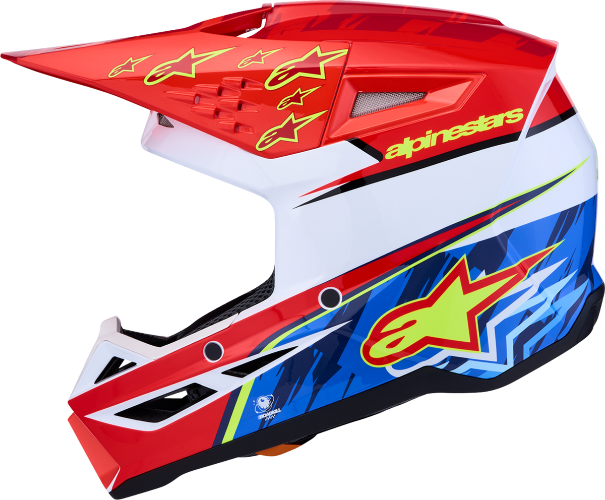 ALPINESTARS SM3 Helmet - Falcon - Red Fluo/White/Blue/Yellow Fluo - Medium 8300927-3206-M