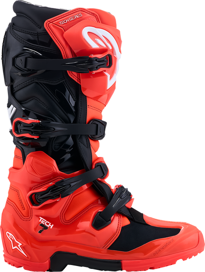 ALPINESTARS Tech 7 Enduro Boots - Black/Fluorescent Red - US 14 / EU 49.5 2010426-314-14
