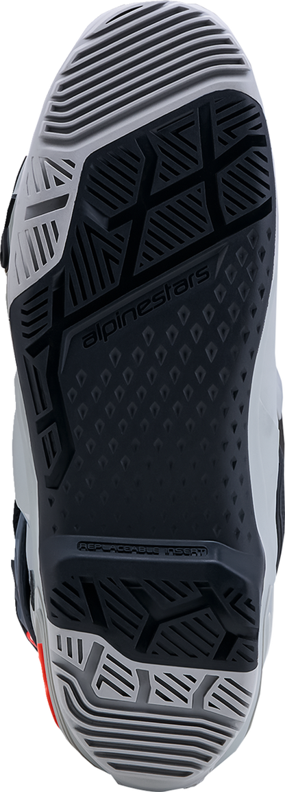 ALPINESTARS Tech 10 Enduro Boots - Medium Gray/Dark Gray/Fluorescent Red - US 12 / EU 47 2010025-9338-12
