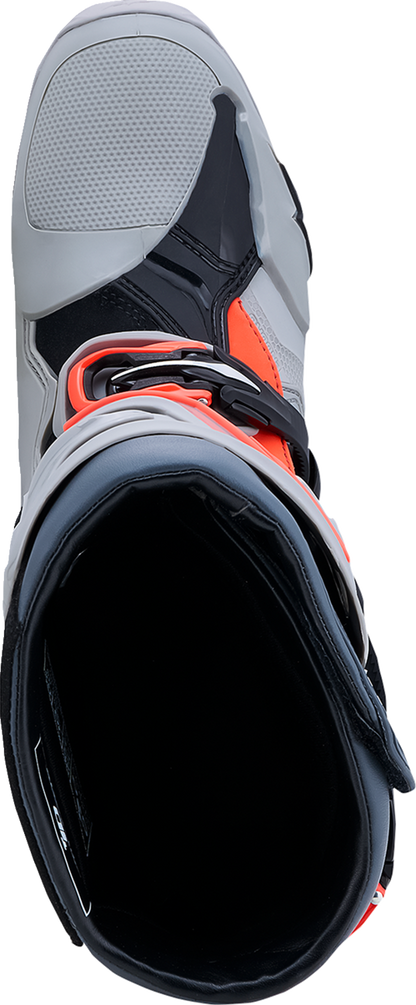 ALPINESTARS Tech 10 Enduro Boots - Medium Gray/Dark Gray/Fluorescent Red - US 12 / EU 47 2010025-9338-12