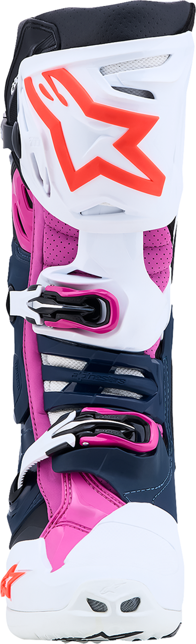 ALPINESTARS Tech 10 Supervented Boots - Dark Blue/White/Black/Fuchsia - US 8 / EU 42 2010520-7337-8