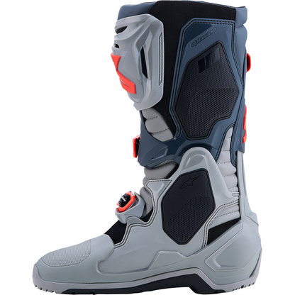 ALPINESTARS Tech 10 Enduro Boots - Medium Gray/Dark Gray/Fluorescent Red - US 13 / EU 48 2010025-9338-13