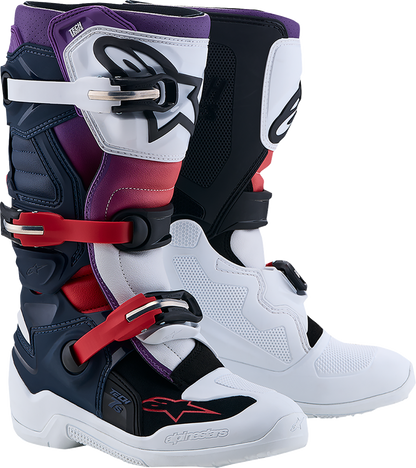 ALPINESTARS Youth Tech 7S Boots - Dark Blue/White/Black/Purple - US 4 / EU 37 2015017-7341-4