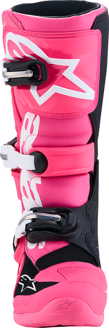 ALPINESTARS Youth Tech 7S Boots - Fluorescent Pink/Black/White - US 7 / EU 40.5 2015017-3187-7