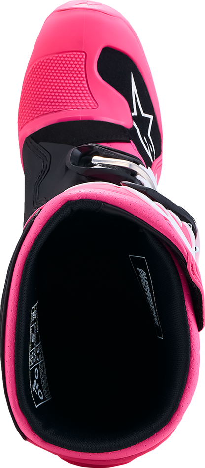 ALPINESTARS Youth Tech 7S Boots - Fluorescent Pink/Black/White - US 7 / EU 40.5 2015017-3187-7