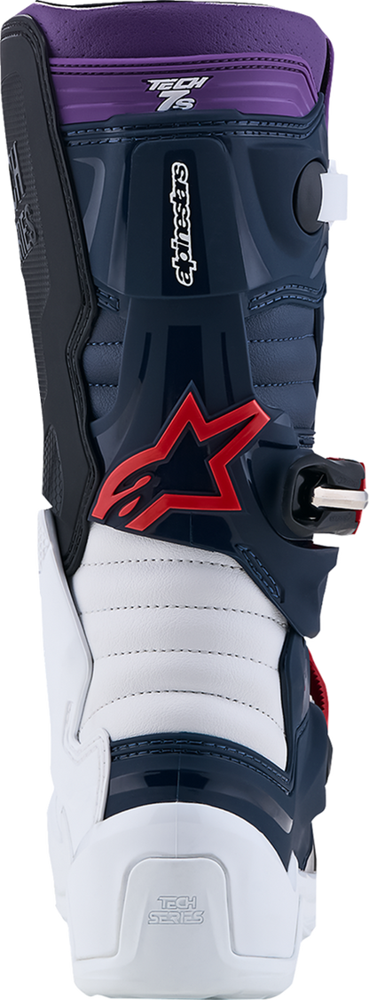 ALPINESTARS Youth Tech 7S Boots - Dark Blue/White/Black/Purple - US 5 / EU 38 2015017-7341-5