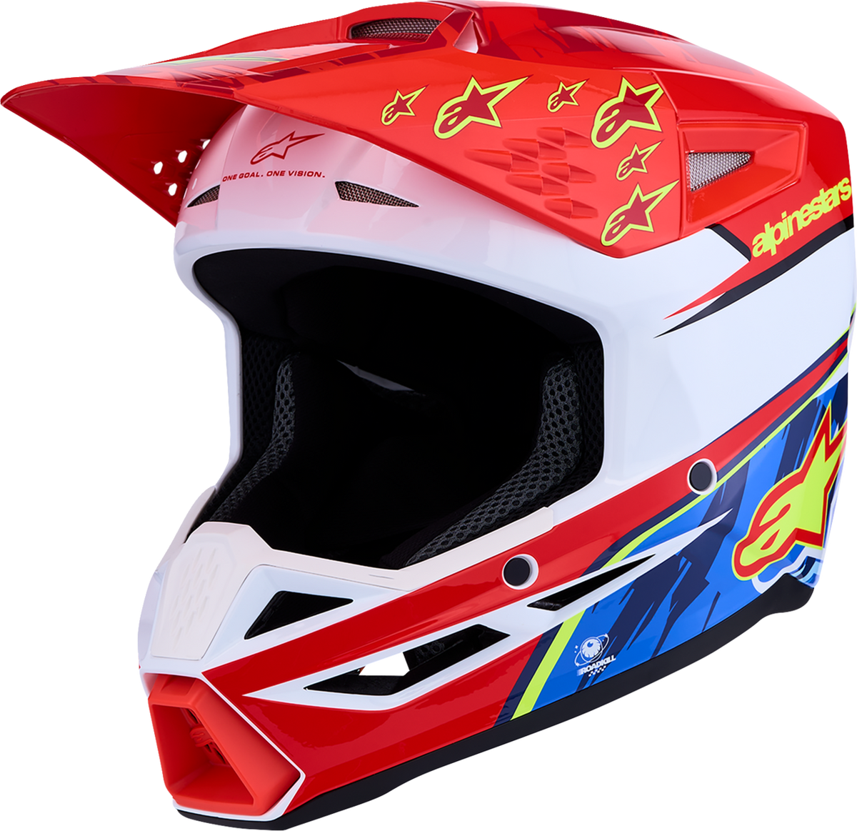 ALPINESTARS Youth SM3 Helmet - Falcon - Red Fluo/White/Blue/Yellow Fluo - Small 8301327-3206- YS