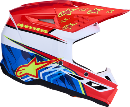 ALPINESTARS Youth SM3 Helmet - Falcon - Red Fluo/White/Blue/Yellow Fluo - Small 8301327-3206- YS