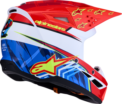 ALPINESTARS Youth SM3 Helmet - Falcon - Red Fluo/White/Blue/Yellow Fluo - Small 8301327-3206- YS