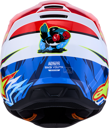 ALPINESTARS Youth SM3 Helmet - Falcon - Red Fluo/White/Blue/Yellow Fluo - Small 8301327-3206- YS