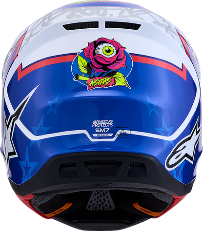 ALPINESTARS SM7 Helmet - Blaster - White/Blue/Red - 2XL 8301627-2217-2X