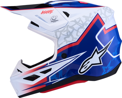 ALPINESTARS SM7 Helmet - Blaster - White/Blue/Red - 2XL 8301627-2217-2X