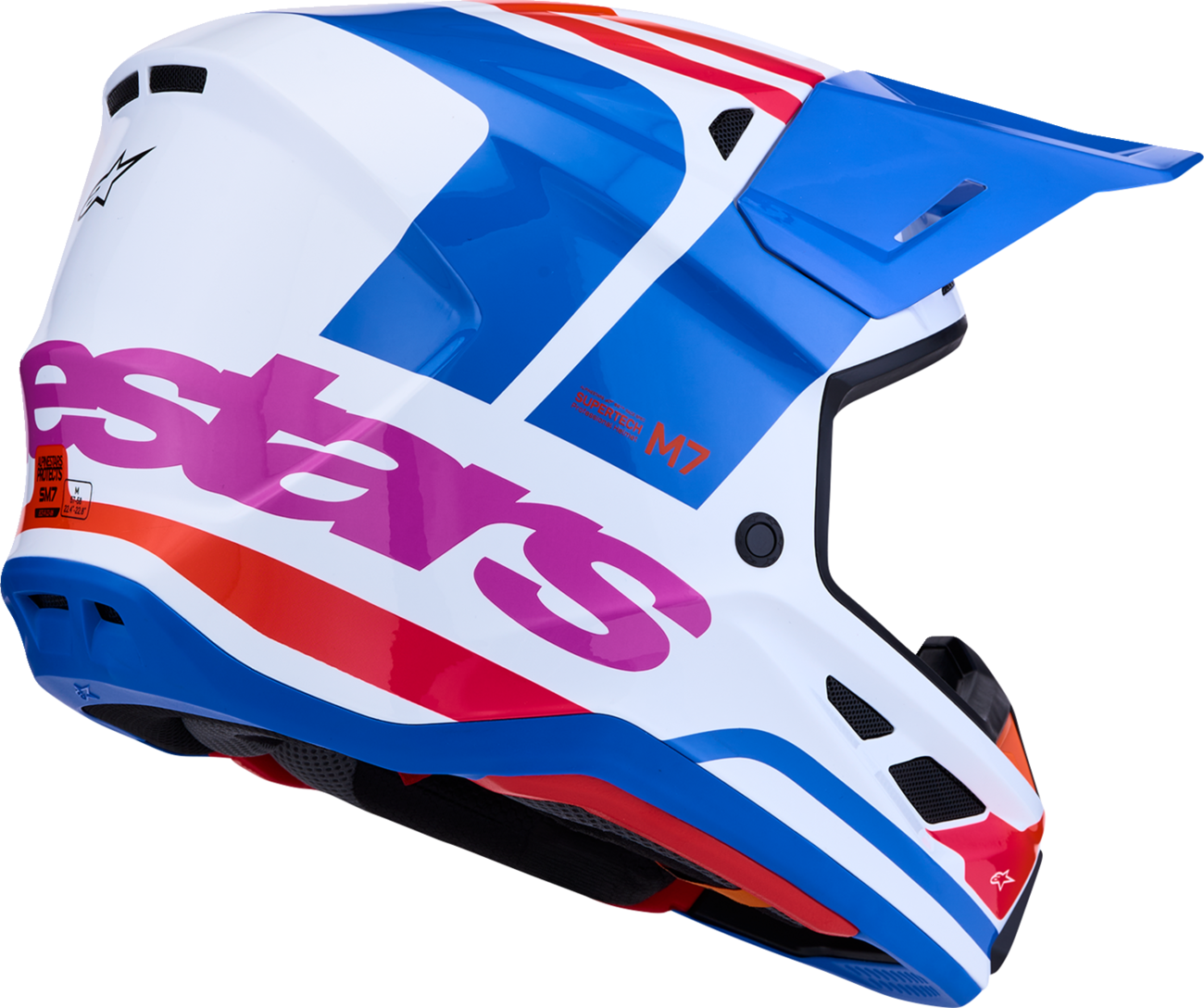 ALPINESTARS SM7 Helmet - Core - White/Blue/Orange/Pink - Medium 8301826-2088-M