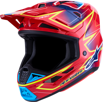 ALPINESTARS SM7 Helmet - Cast - Red/Yellow Fluo/Blue - Medium 8302626-3226-M