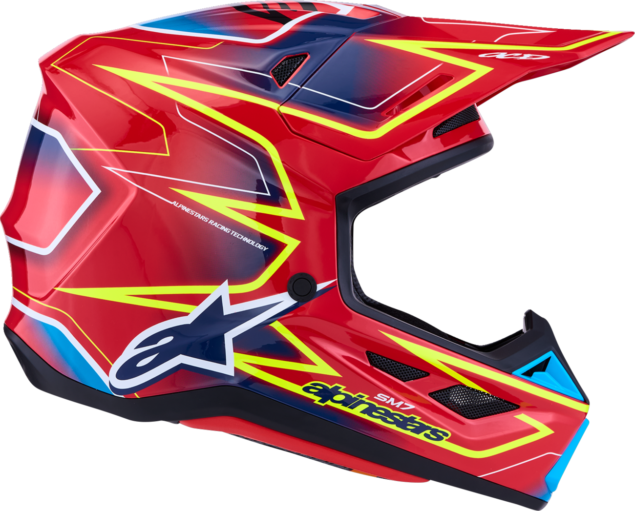 ALPINESTARS SM7 Helmet - Cast - Red/Yellow Fluo/Blue - Medium 8302626-3226-M