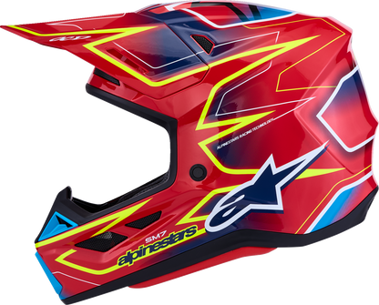 ALPINESTARS SM7 Helmet - Cast - Red/Yellow Fluo/Blue - Medium 8302626-3226-M