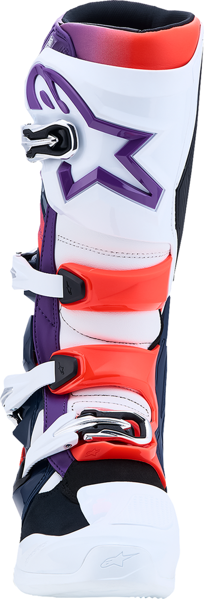 ALPINESTARS Tech 7 Boots - Purple/Blue/Fluorescent Red/White - US 13 / EU 48 2012025-3192-13