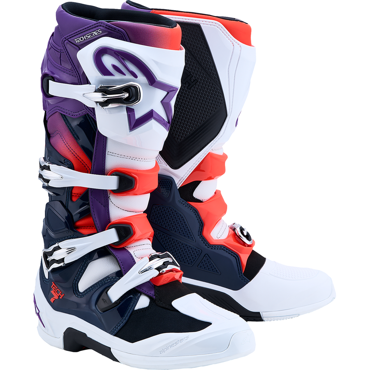 ALPINESTARS Tech 7 Boots - Purple/Blue/Fluorescent Red/White - US 14 / EU 49.5 2012025-3192-14