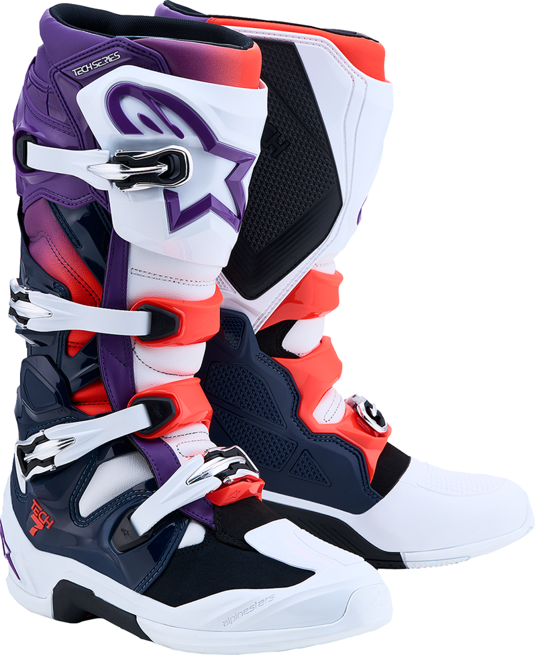 ALPINESTARS Tech 7 Boots - Purple/Blue/Fluorescent Red/White - US 16 / EU 52 2012025-3192-16