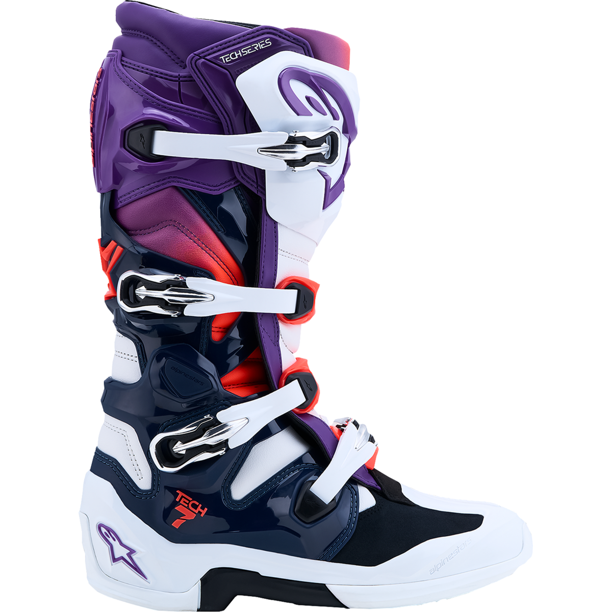 ALPINESTARS Tech 7 Boots - Purple/Blue/Fluorescent Red/White - US 14 / EU 49.5 2012025-3192-14