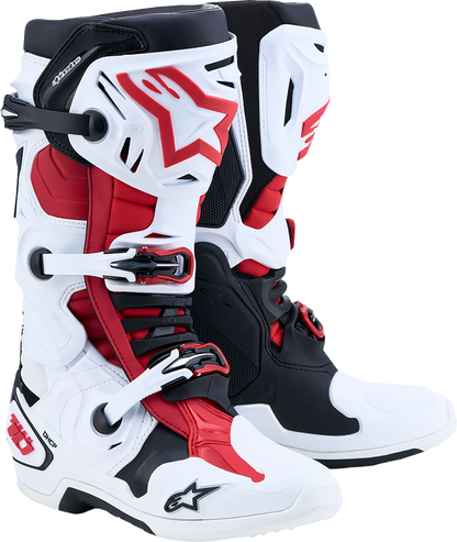 ALPINESTARS Tech 10 Boots - White/Black/Bright Red - US 8 / EU 42 2010020-2030-8
