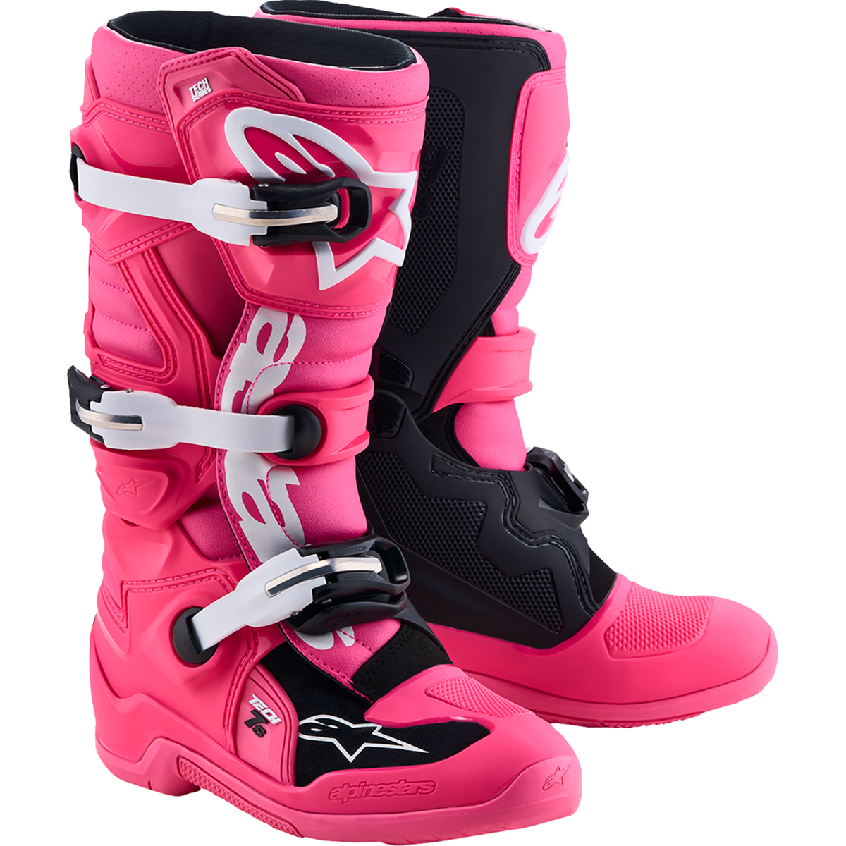 ALPINESTARS Youth Tech 7S Boots - Fluorescent Pink/Black/White - US 4 / EU 37 2015017-3187-4