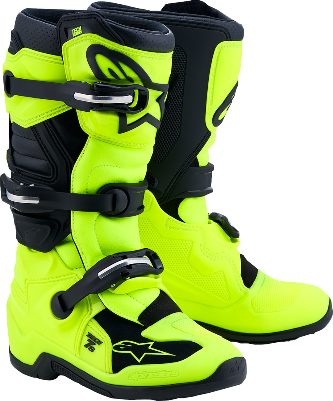 ALPINESTARS Youth Tech 7S Boots - Fluorescent Yellow/Black - US 2 / EU 34 2015017-551-2