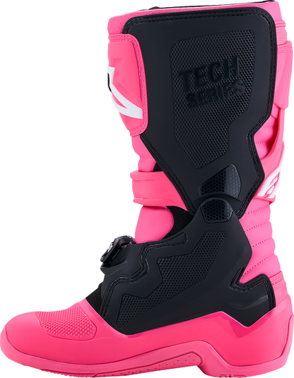 ALPINESTARS Youth Tech 7S Boots - Fluorescent Pink/Black/White - US 6 / EU 39 2015017-3187-6