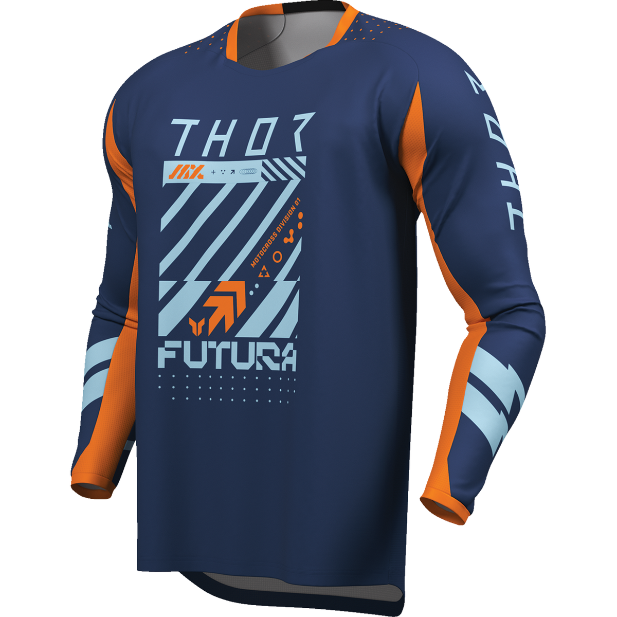 THOR Youth Launchmode Futura Jersey - Navy/Orange - Large 2912-2765