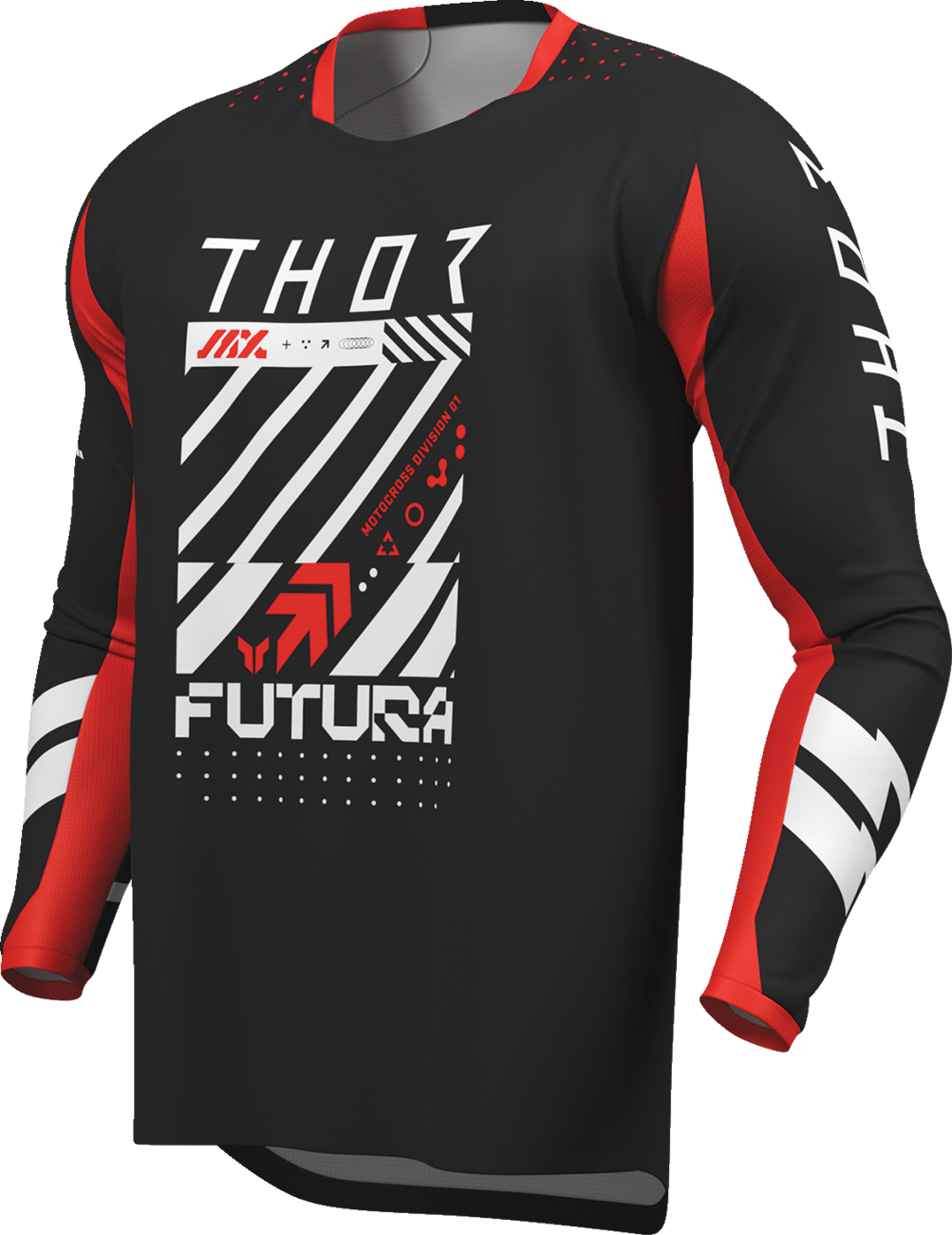 THOR Lauchmode Futura Jersey - Black/Red - Large 2910-8892