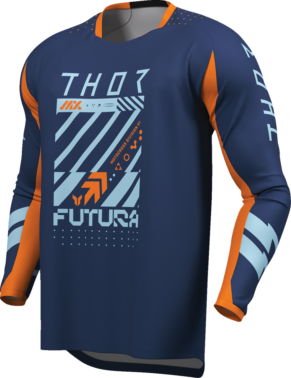 THOR Youth Launchmode Futura Jersey - Navy/Orange - Medium 2912-2764