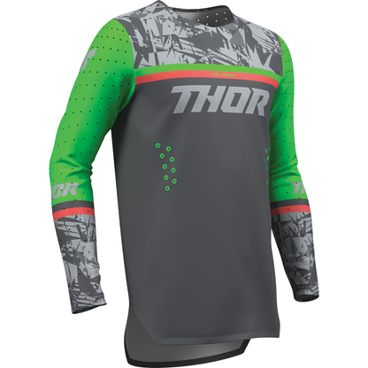 THOR Youth Sportmode Punk'd Jersey - Charcoal/Green - Medium 2912-2734