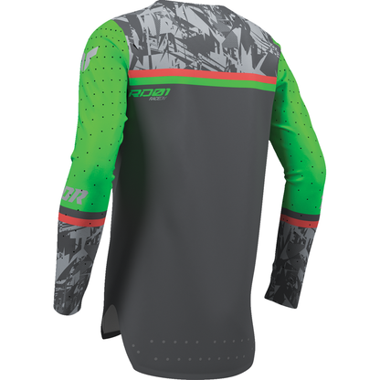 THOR Youth Sportmode Punk'd Jersey - Charcoal/Green - Large 2912-2735