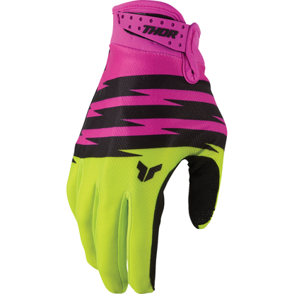 THOR Youth Launchmode Shockie Gloves - Acid/Fuchsia - Medium 3332-2308