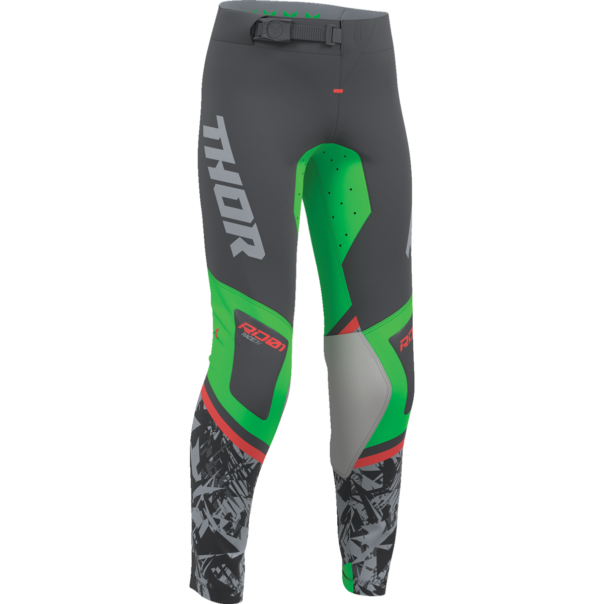 THOR Youth Sportsmode Punk'd Pants - Charcoal/Green - US 26 2903-2736