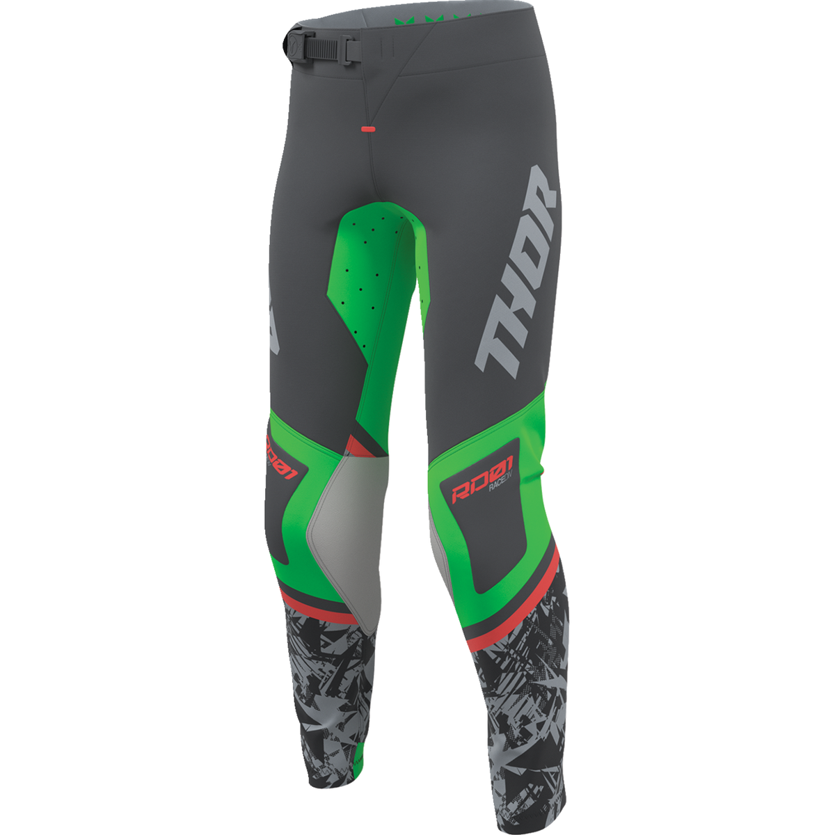 THOR Youth Sportsmode Punk'd Pants - Charcoal/Green - US 28 2903-2737