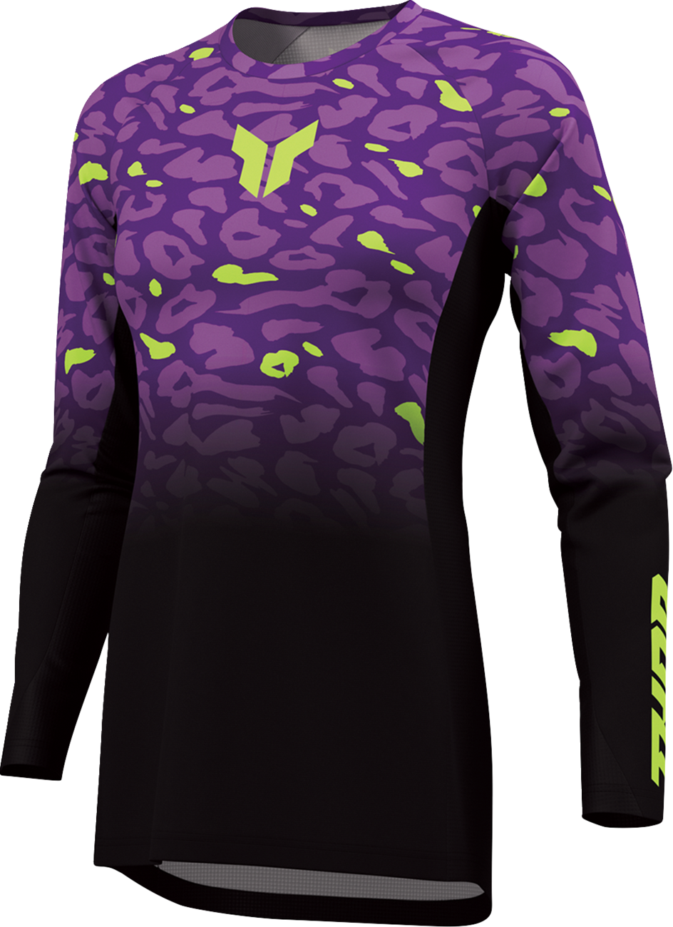 THOR Women's Launchmode Spotted Jersey - Black/Purple - Small 2911-0400