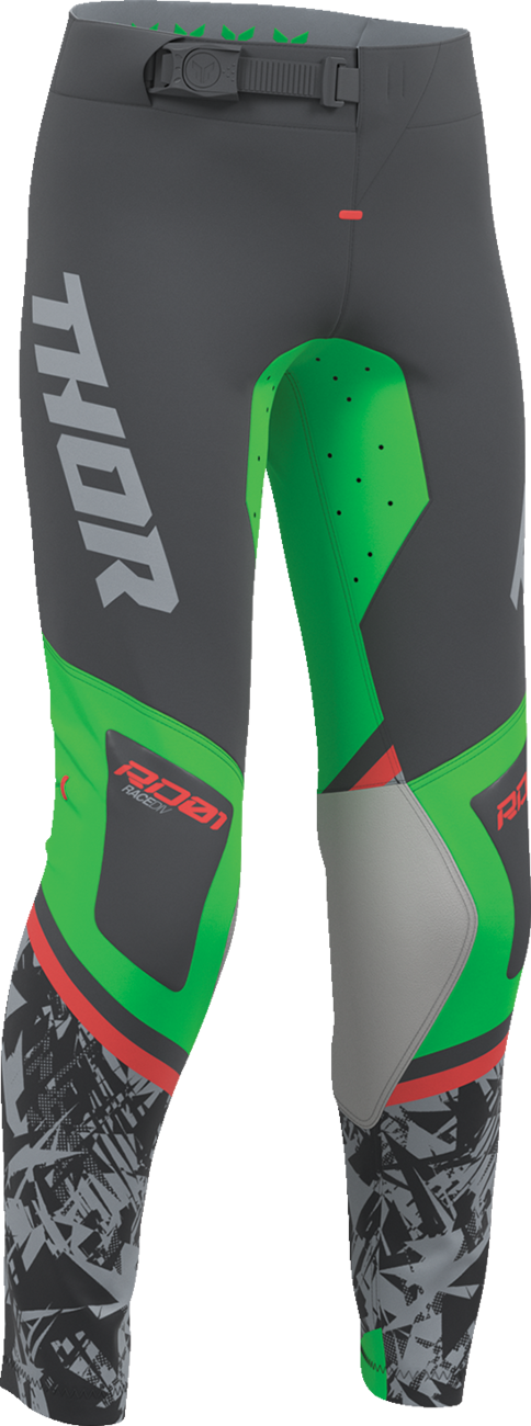 THOR Youth Sportsmode Punk'd Pants - Charcoal/Green - US 22 2903-2734