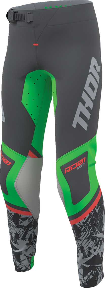 THOR Youth Sportsmode Punk'd Pants - Charcoal/Green - US 24 2903-2735