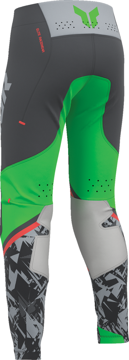 THOR Youth Sportsmode Punk'd Pants - Charcoal/Green - US 24 2903-2735