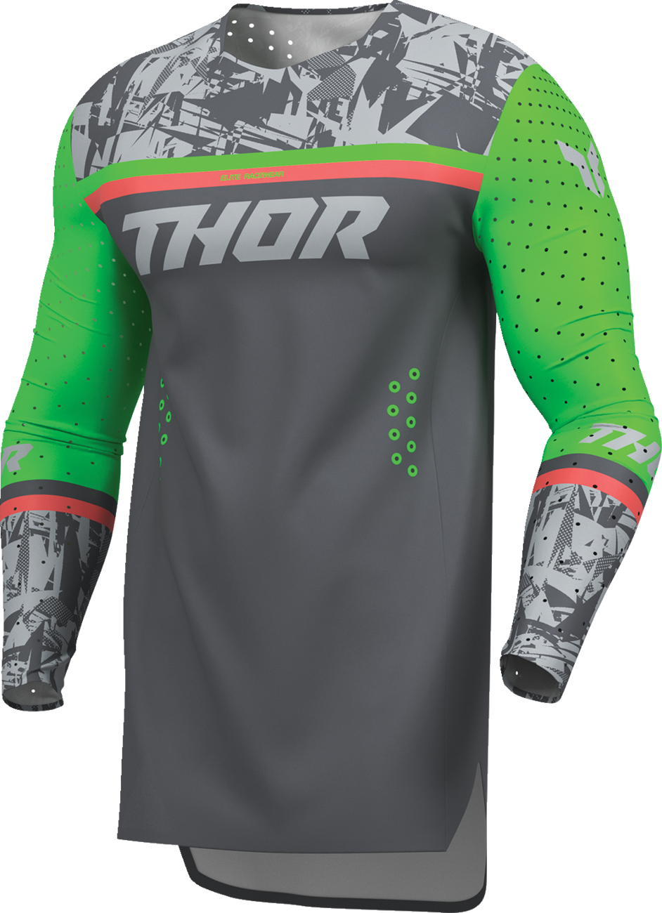 THOR Sportmode Punk'd Jersey - Charcoal/Green - Large 2910-8863
