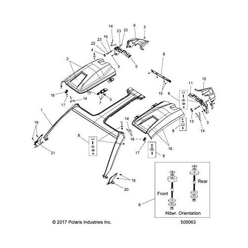Polaris Slingshot Frame Liners Kit, Genuine OEM Part 2207745, Qty 1