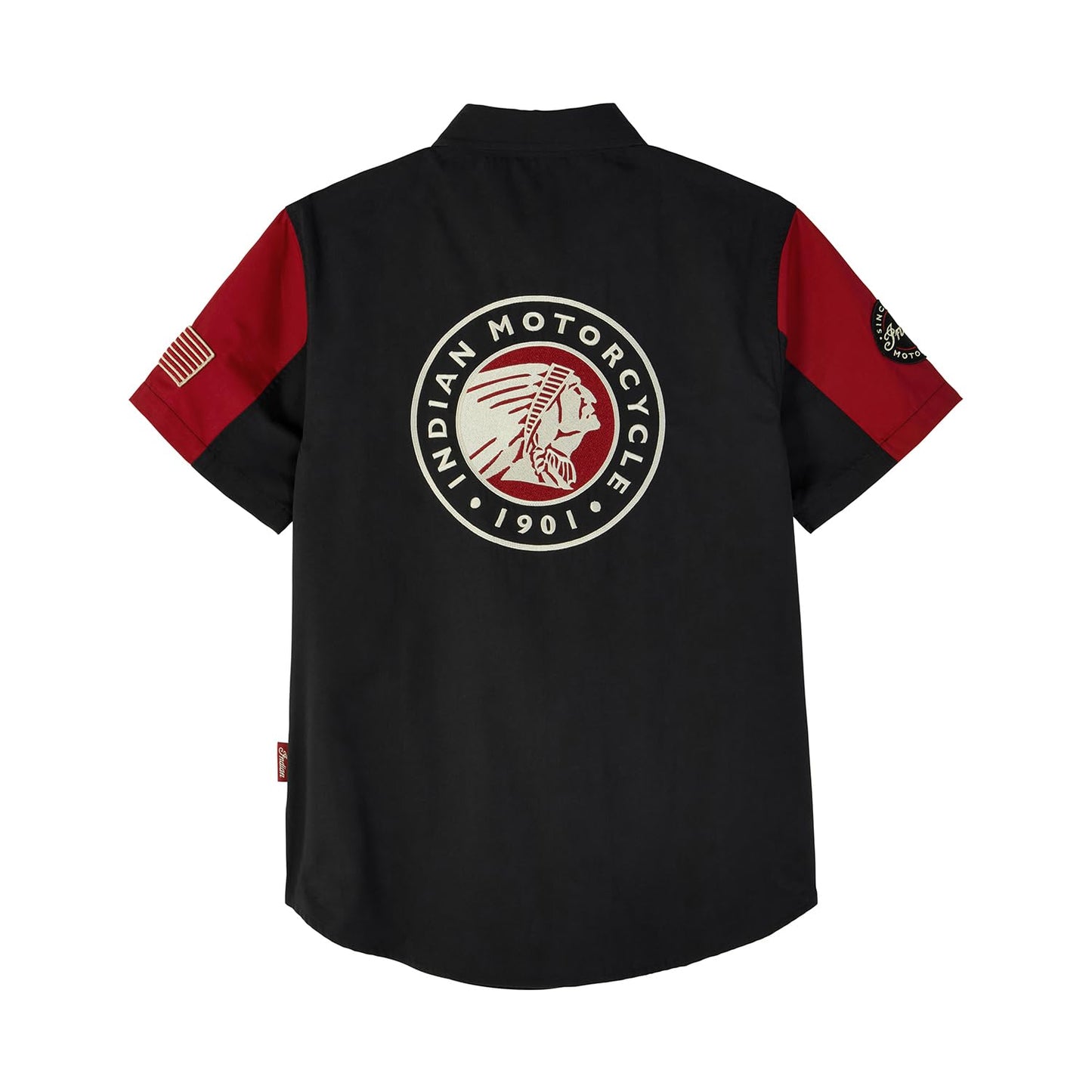 Indian Motorcycle Women's Headress Colorblock Shop Shirt, Red