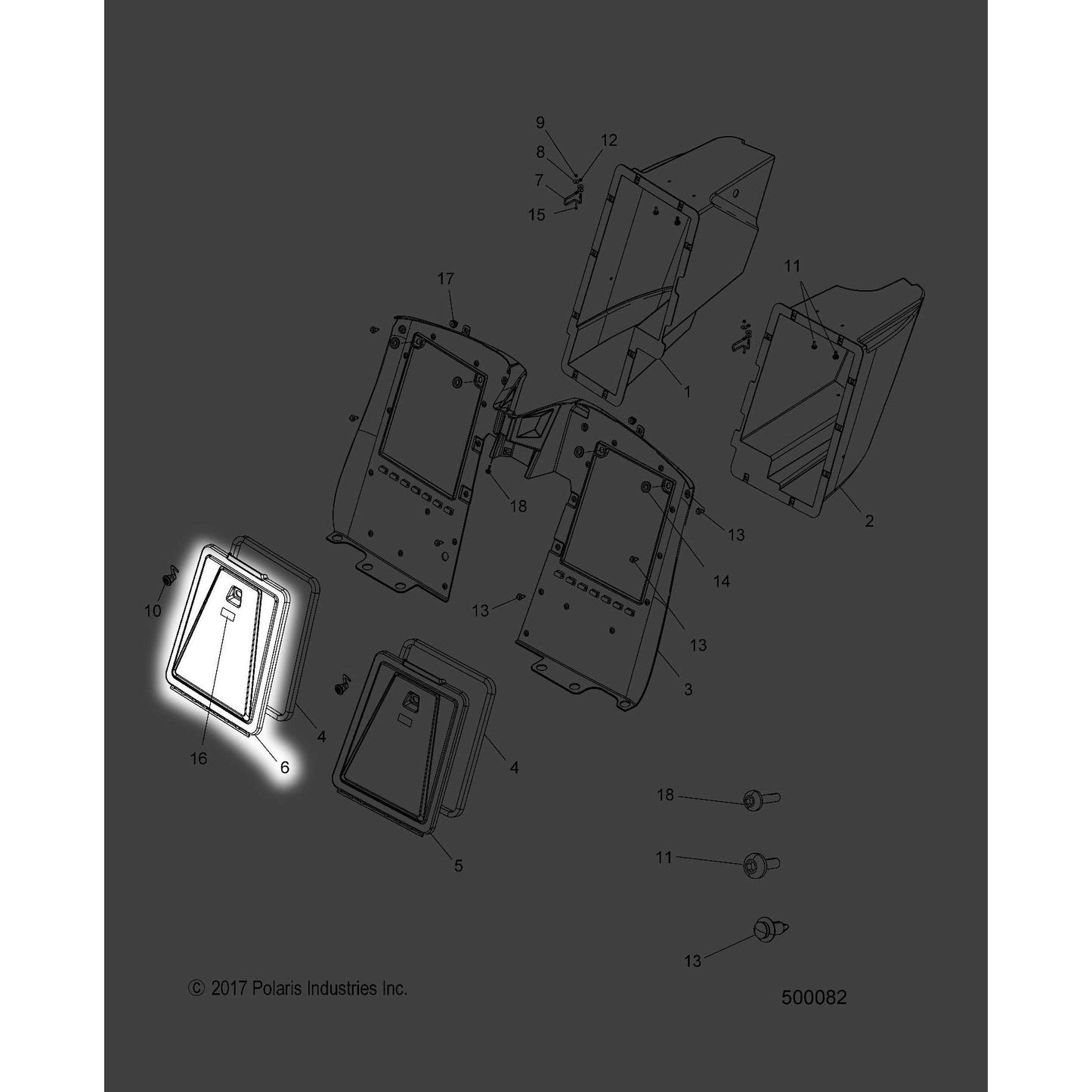 Polaris Slingshot Storage Door, Right, Genuine OEM Part 5450034, Qty 1