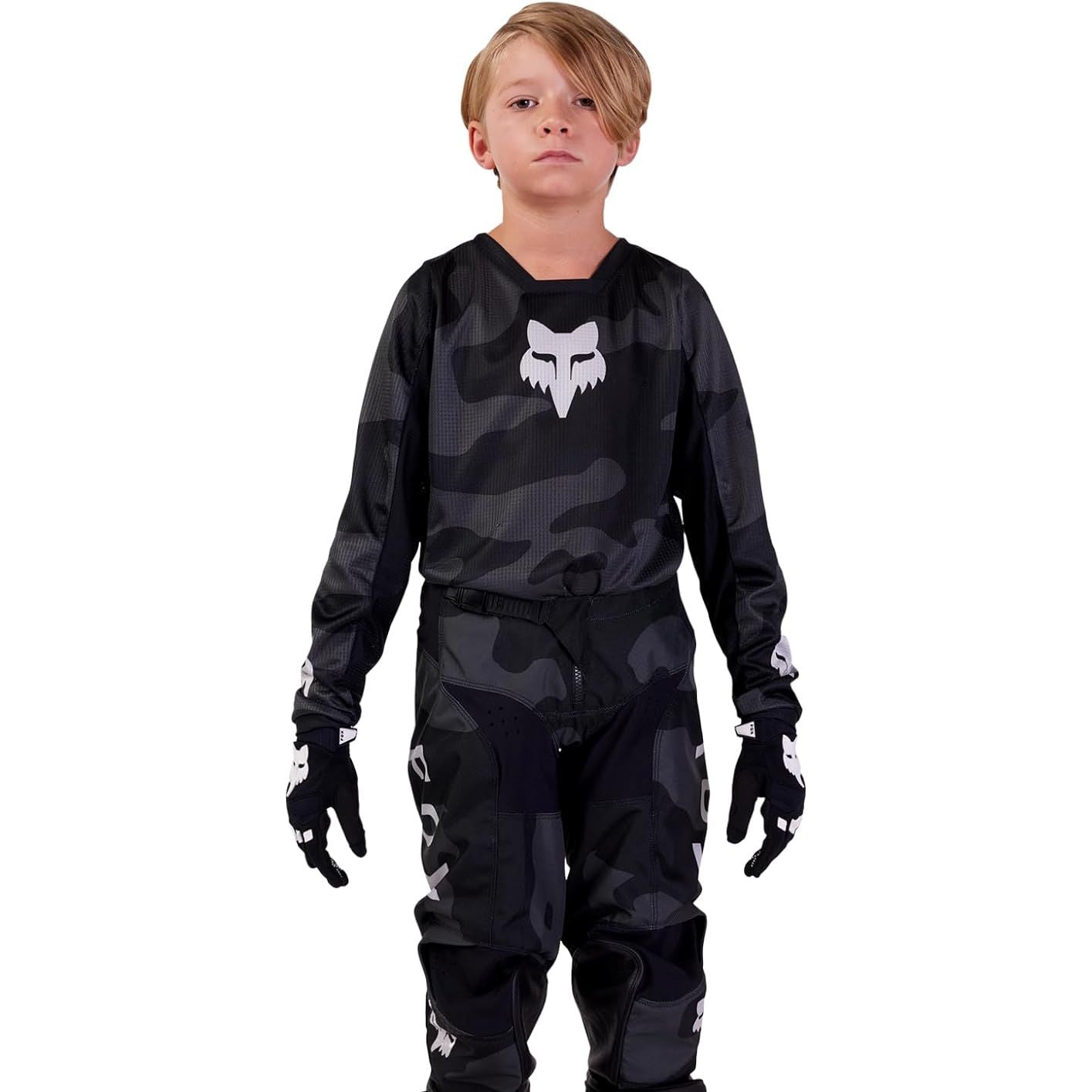 Fox Racing Boys Youth 180 Bnkr Motocross Jersey Black Camo 31429-247
